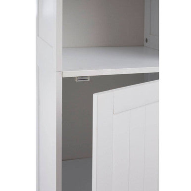 Orsina Portern Single Door Bathroom Cabinet – Slim White Pine Storage