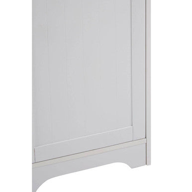 Orsina Portern Single Door Bathroom Cabinet – Slim White Pine Storage