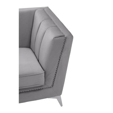 Orsina Hansa 3 Seater Grey Velvet Sofa – Modern Living Room Couch