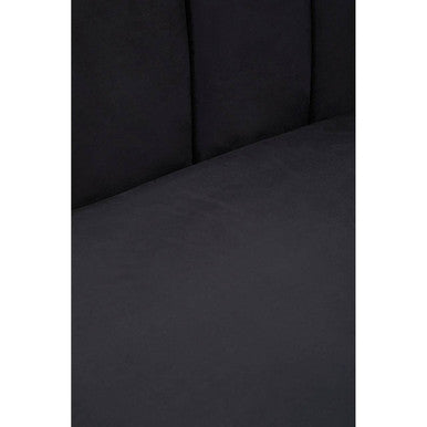 Orsina Hansa 3 Seater Black Velvet Sofa – Modern Living Room Couch