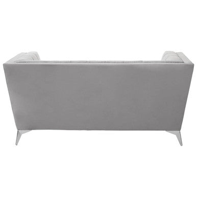 Orsina Hansa 2 Seater Grey Velvet Sofa – Compact Modern Loveseat