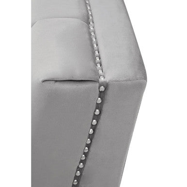Orsina Hansa 2 Seater Grey Velvet Sofa – Compact Modern Loveseat