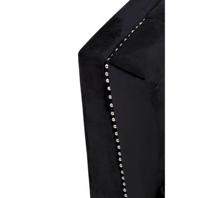 Orsina Hansa 2 Seater Black Velvet Sofa – Modern Compact Loveseat