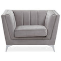 Orsina Hansa Grey Velvet Accent Chair – Modern Living Room Lounge Seat