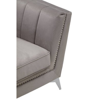 Orsina Hansa Grey Velvet Accent Chair – Modern Living Room Lounge Seat