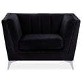 Orsina Hansa Black Velvet Accent Chair | Modern Living Room Armchair