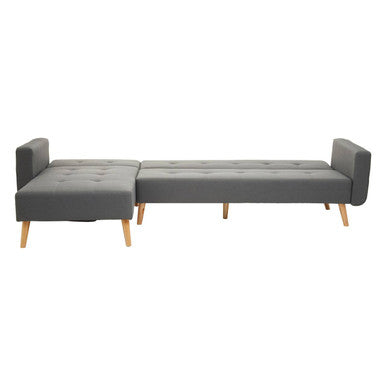 Orsina Hansa Hagen Grey Linen Corner Sofa Bed – Scandi Style Sleeper