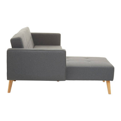 Orsina Hansa Hagen Grey Linen Corner Sofa Bed – Scandi Style Sleeper