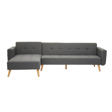 Orsina Hansa Hagen Grey Linen Corner Sofa Bed – Scandi Style Sleeper