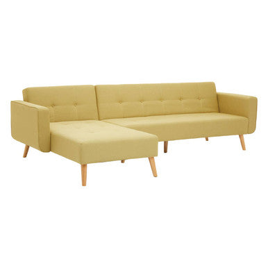 Orsina Hansa Hagen Olive Linen Corner Sofa Bed – Scandinavian Sleeper