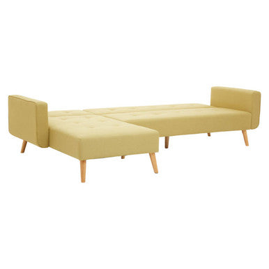 Orsina Hansa Hagen Olive Linen Corner Sofa Bed – Scandinavian Sleeper