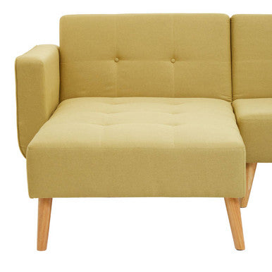 Orsina Hansa Hagen Olive Linen Corner Sofa Bed – Scandinavian Sleeper