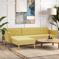 Orsina Hansa Hagen Olive Linen Corner Sofa Bed – Scandinavian Sleeper