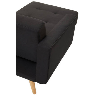 Orsina Hansa Hagen Black Linen Corner Sofa Bed – L-Shaped Sleeper