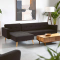 Orsina Hansa Hagen Black Linen Corner Sofa Bed – L-Shaped Sleeper