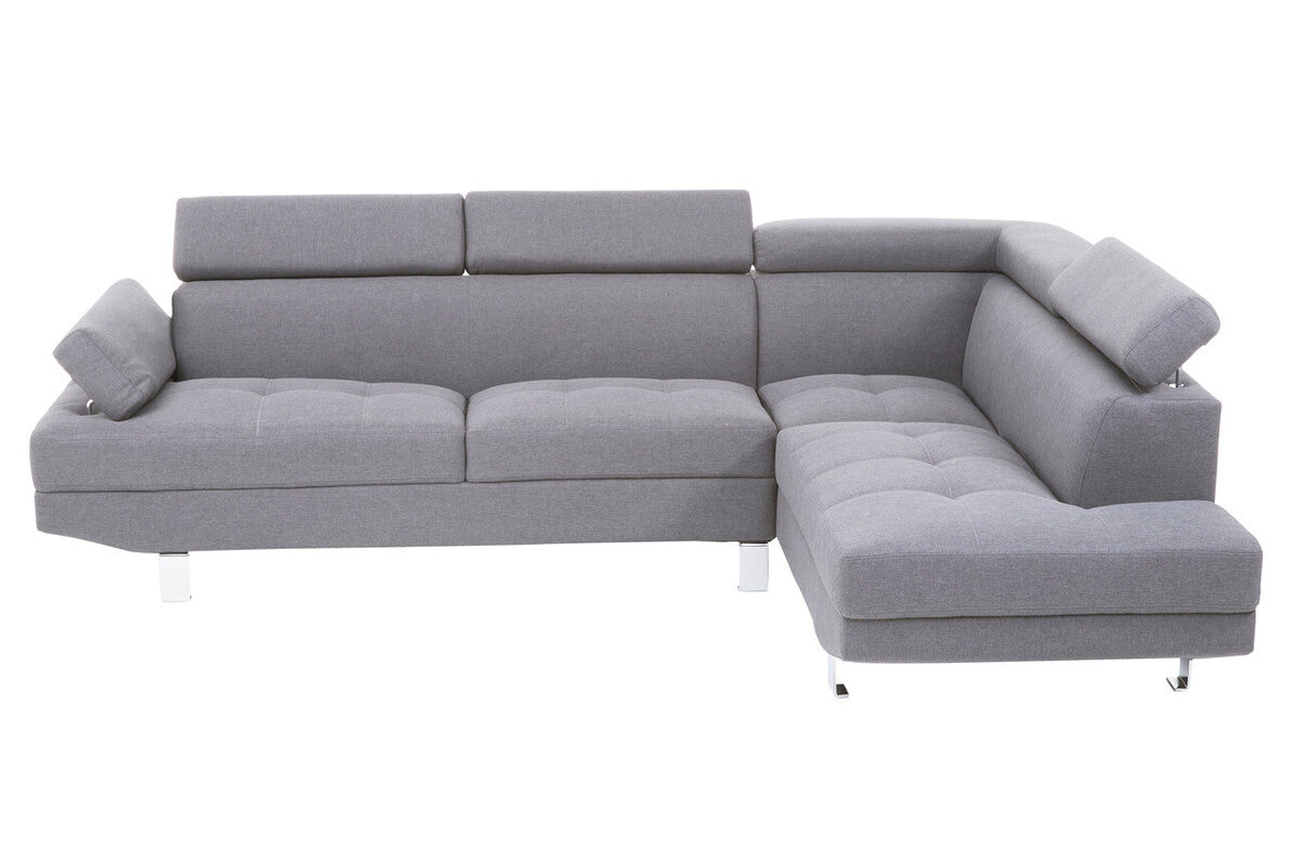Orsina Hanover Grey Linen Corner Sofa – Modern L-Shape Sectional