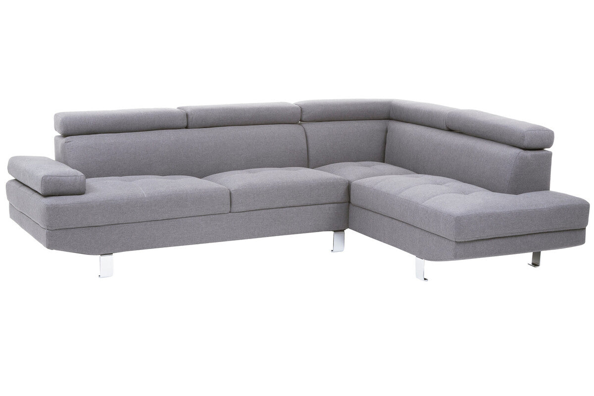 Orsina Hanover Grey Linen Corner Sofa – Modern L-Shape Sectional