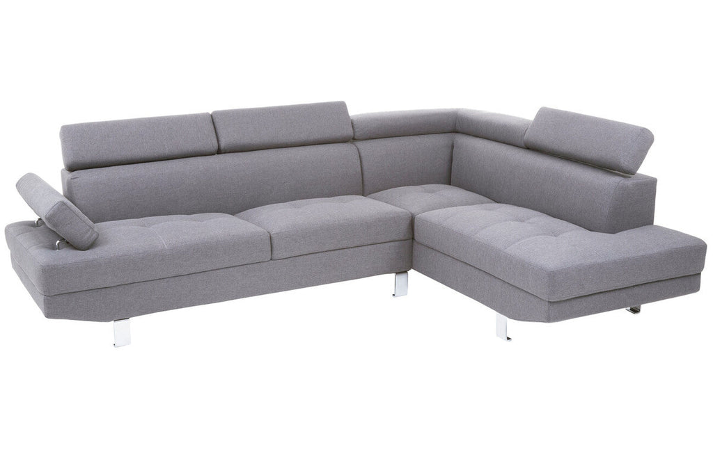 Orsina Hanover Grey Linen Corner Sofa – Modern L-Shape Sectional