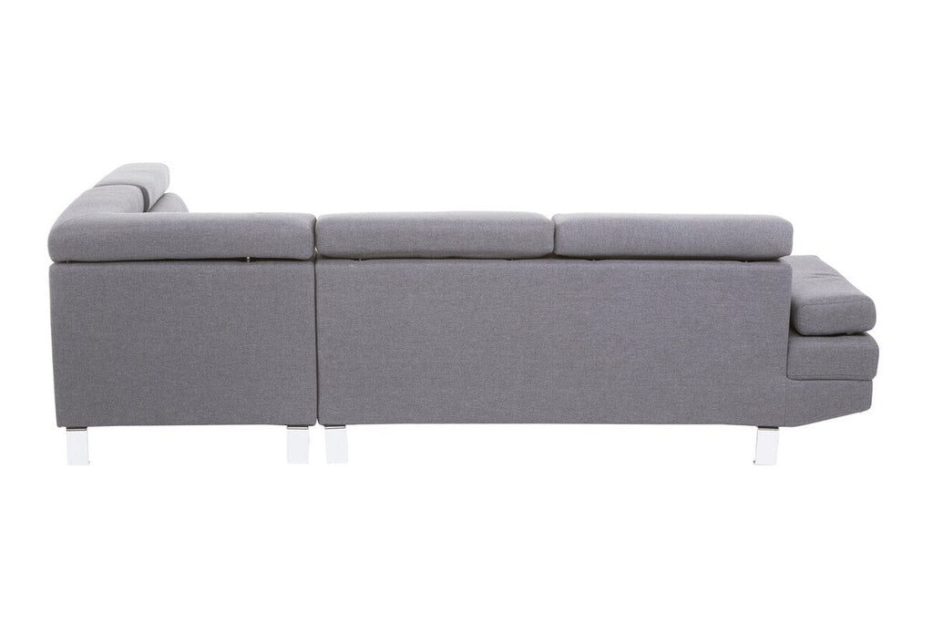 Orsina Hanover Grey Linen Corner Sofa – Modern L-Shape Sectional