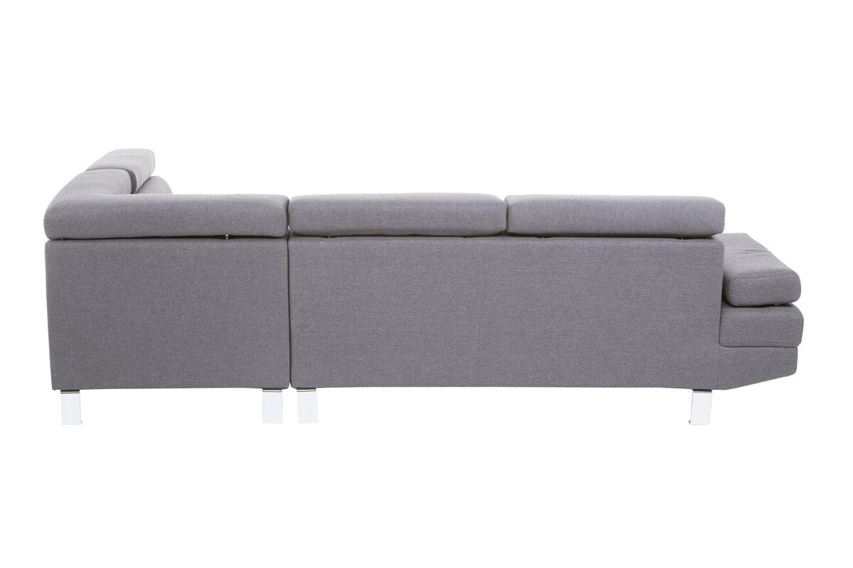 Orsina Hanover Grey Linen Corner Sofa – Modern L-Shape Sectional
