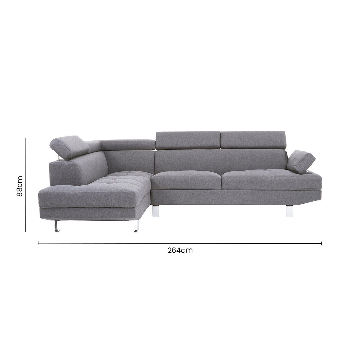 Orsina Hanover Grey Linen Corner Sofa – Modern L-Shape Sectional