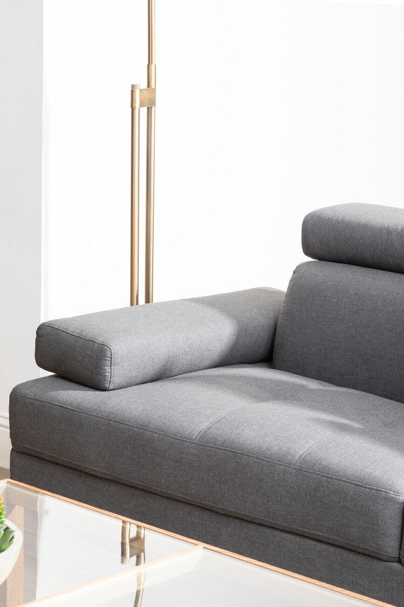 Orsina Hanover Grey Linen Corner Sofa – Modern L-Shape Sectional