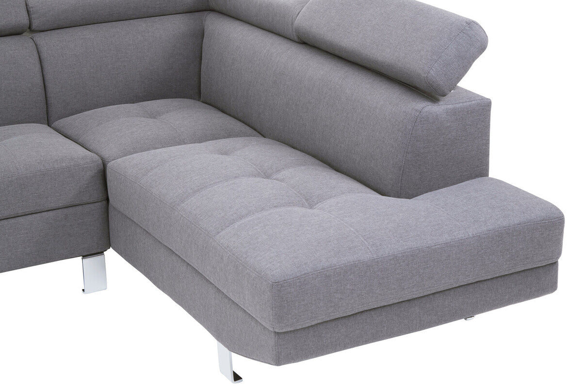 Orsina Hanover Grey Linen Corner Sofa – Modern L-Shape Sectional