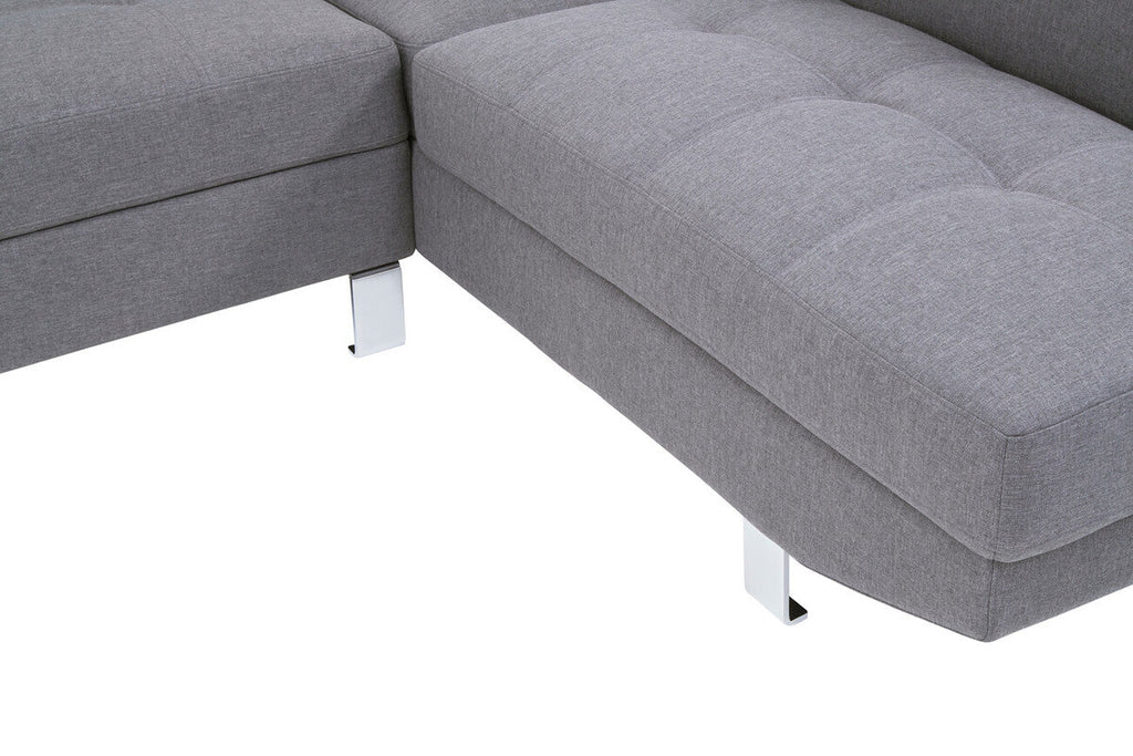 Orsina Hanover Grey Linen Corner Sofa – Modern L-Shape Sectional