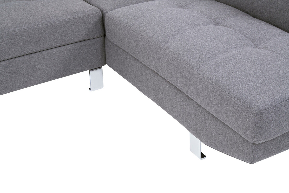 Orsina Hanover Grey Linen Corner Sofa – Modern L-Shape Sectional