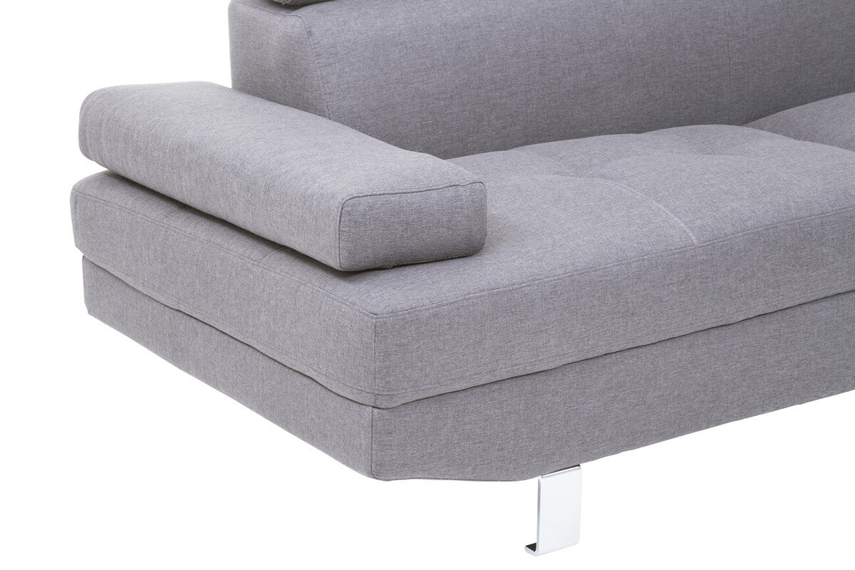 Orsina Hanover Grey Linen Corner Sofa – Modern L-Shape Sectional