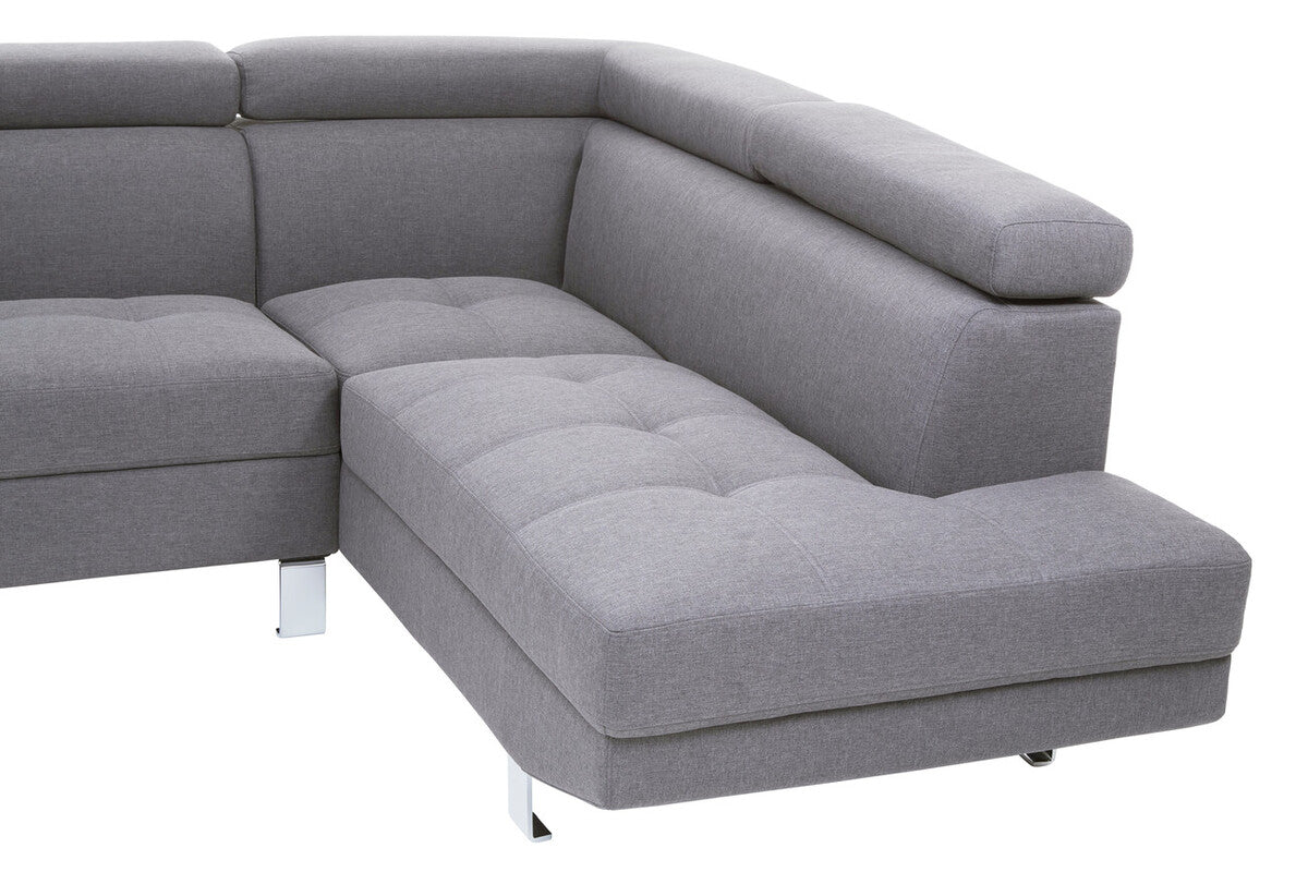 Orsina Hanover Grey Linen Corner Sofa – Modern L-Shape Sectional