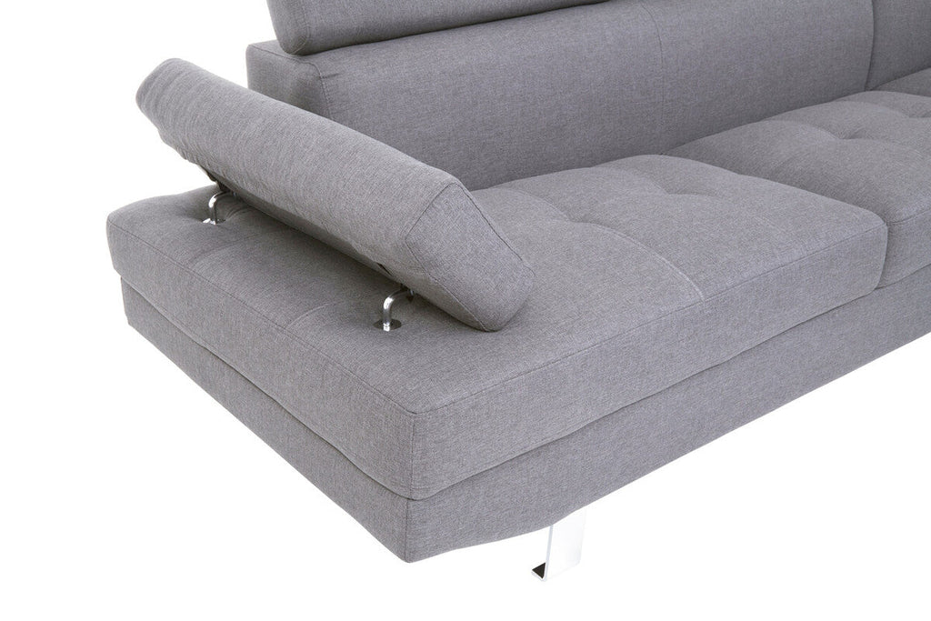Orsina Hanover Grey Linen Corner Sofa – Modern L-Shape Sectional