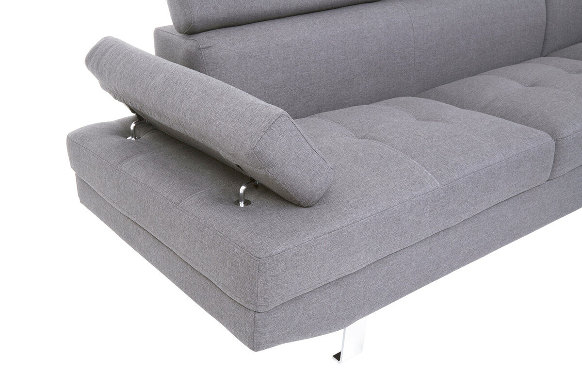 Orsina Hanover Grey Linen Corner Sofa – Modern L-Shape Sectional
