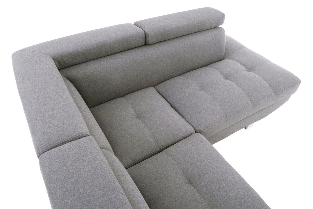 Orsina Hanover Grey Linen Corner Sofa – Modern L-Shape Sectional