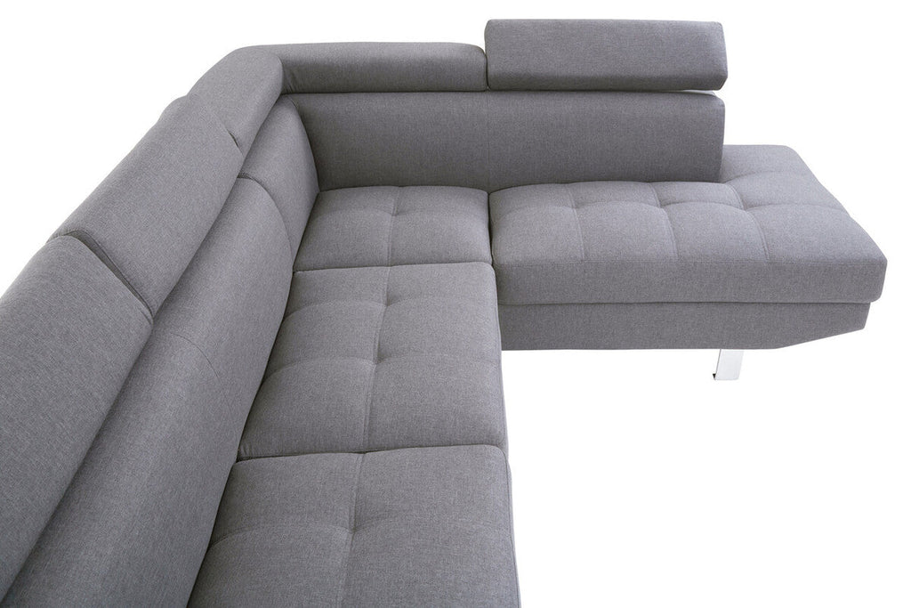 Orsina Hanover Grey Linen Corner Sofa – Modern L-Shape Sectional