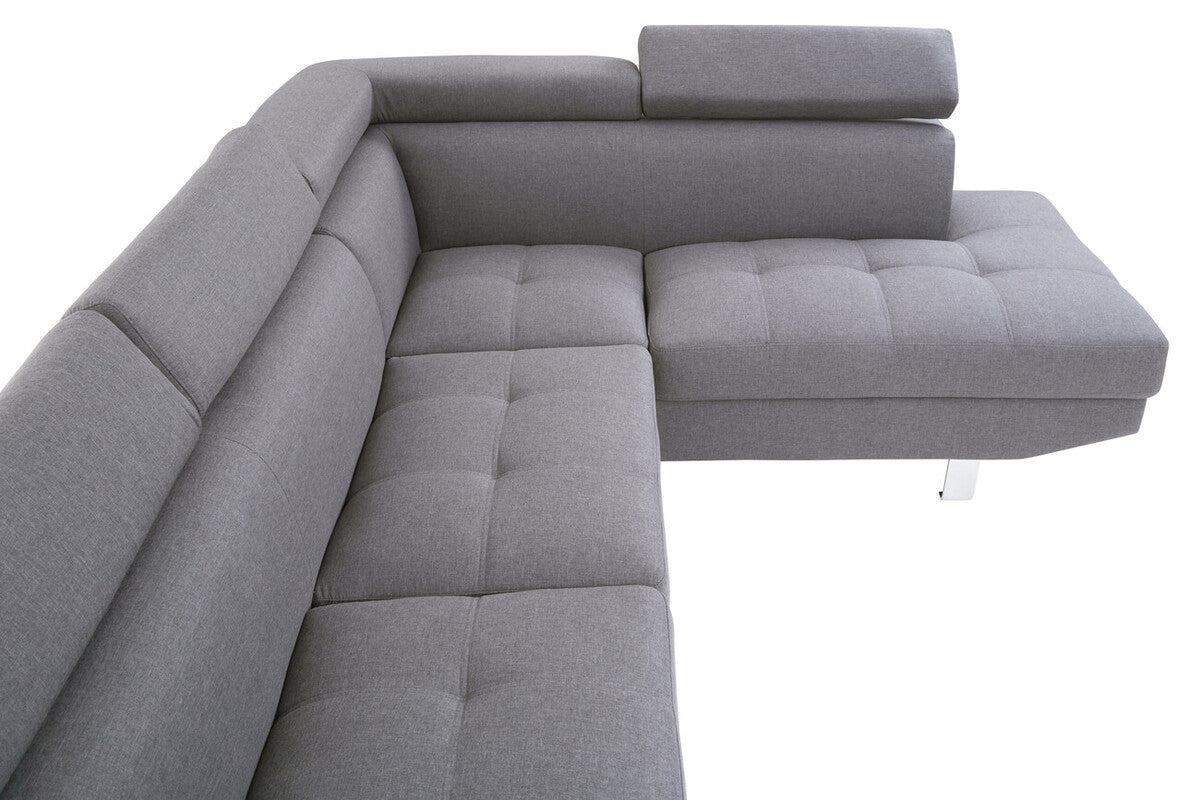 Orsina Hanover Grey Linen Corner Sofa – Modern L-Shape Sectional