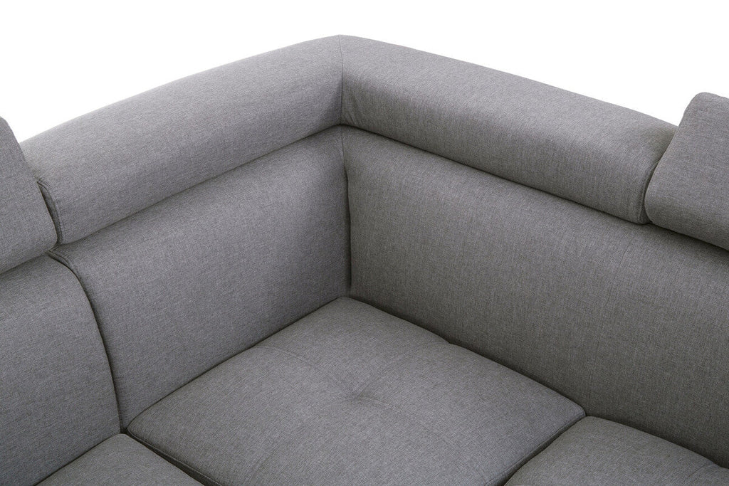 Orsina Hanover Grey Linen Corner Sofa – Modern L-Shape Sectional