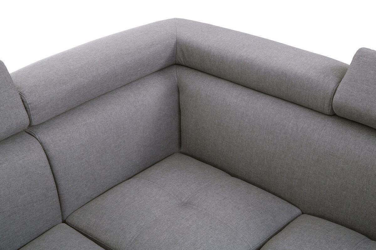 Orsina Hanover Grey Linen Corner Sofa – Modern L-Shape Sectional