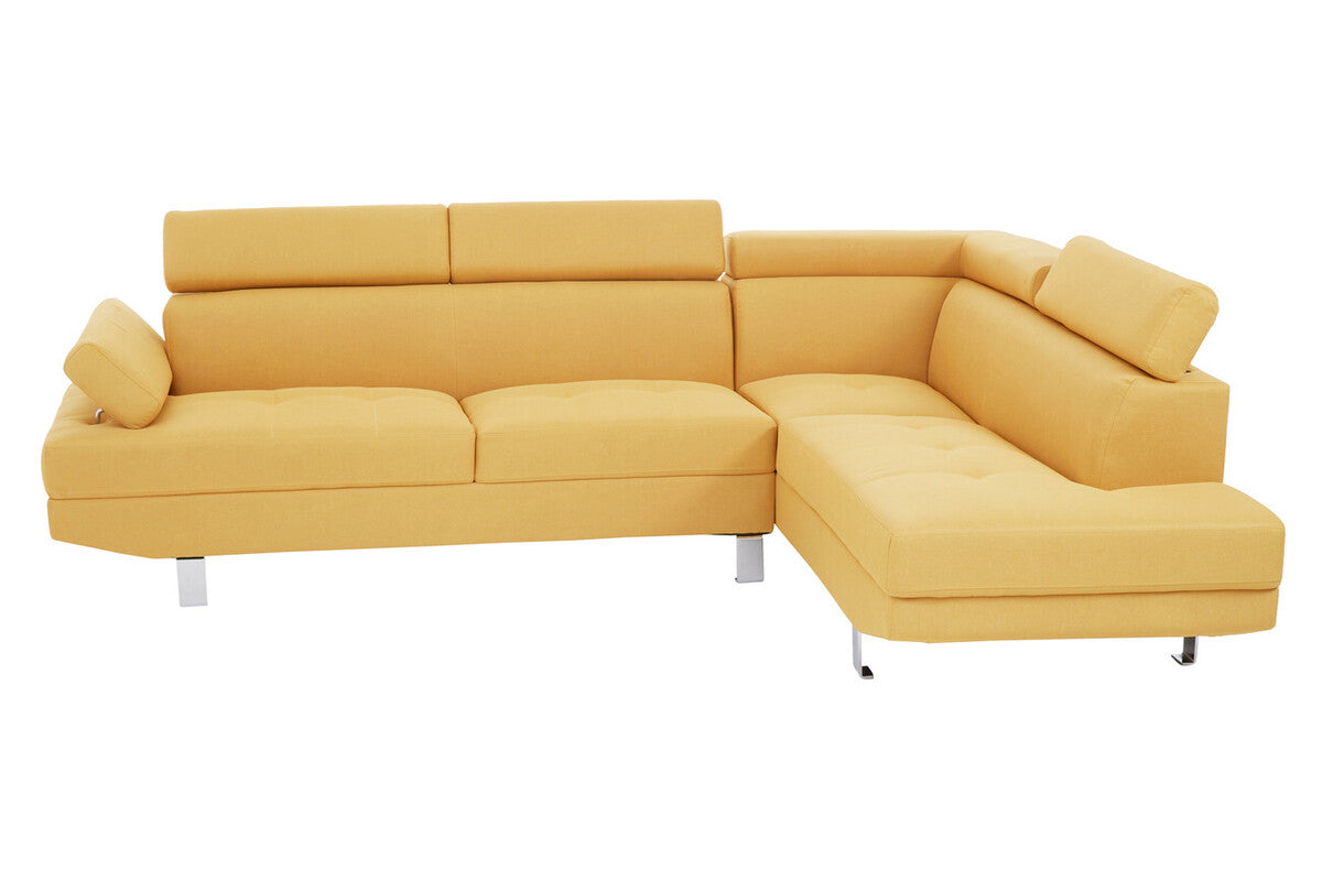 Orsina Hanover Ochre Linen Corner Sofa – Modern L-Shape Sectional