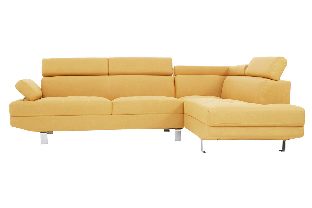 Orsina Hanover Ochre Linen Corner Sofa – Modern L-Shape Sectional
