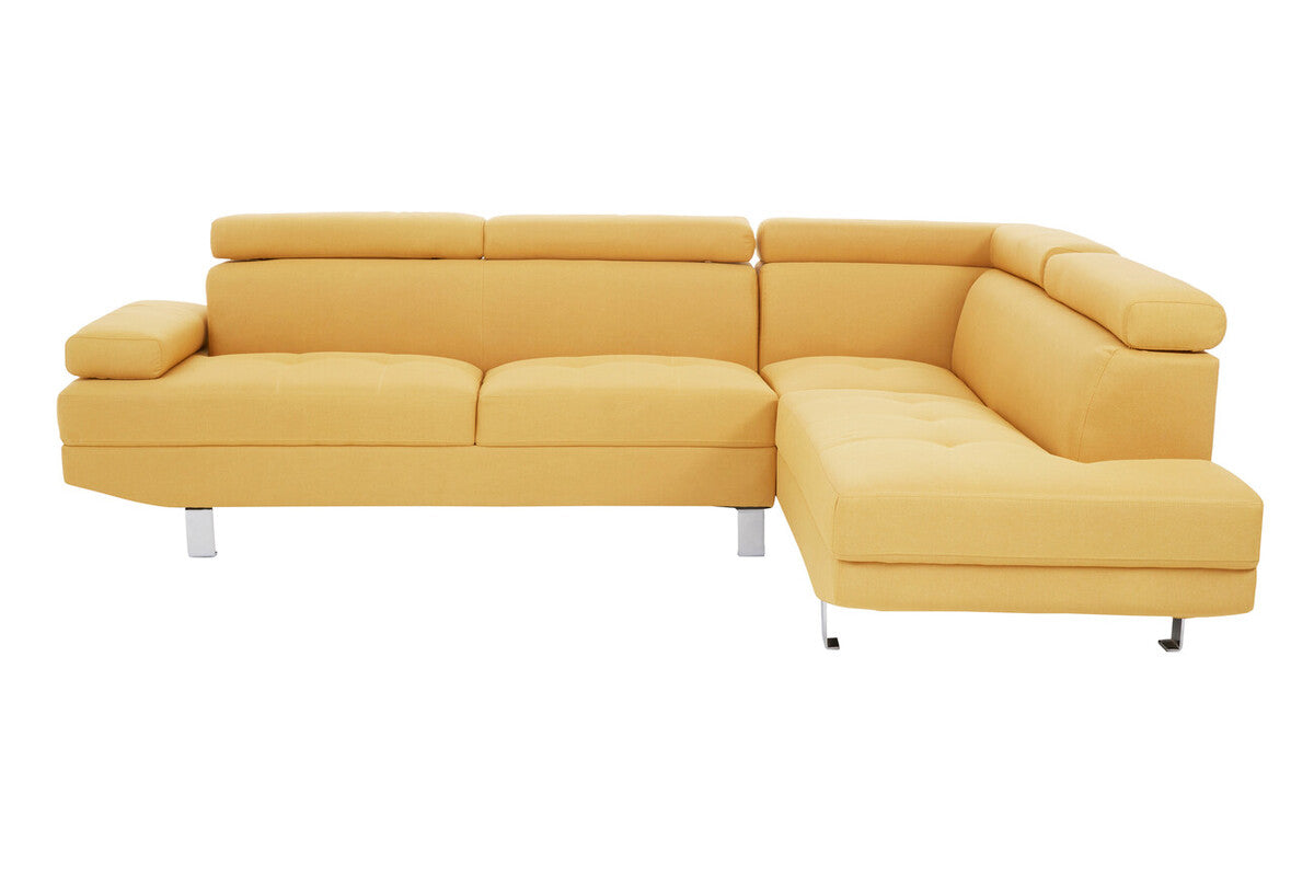 Orsina Hanover Ochre Linen Corner Sofa – Modern L-Shape Sectional
