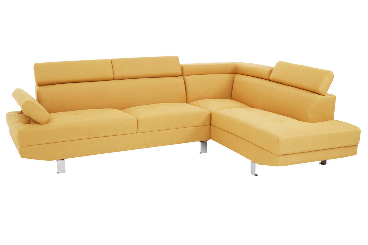 Orsina Hanover Ochre Linen Corner Sofa – Modern L-Shape Sectional