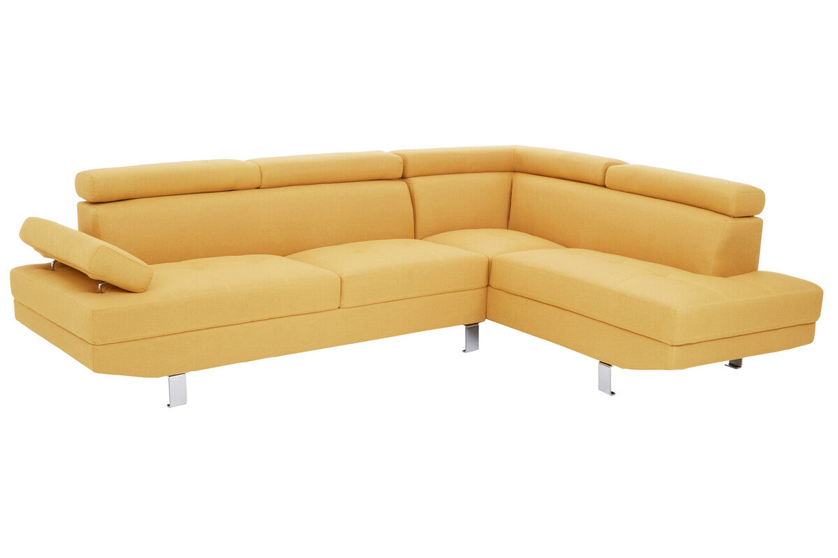 Orsina Hanover Ochre Linen Corner Sofa – Modern L-Shape Sectional