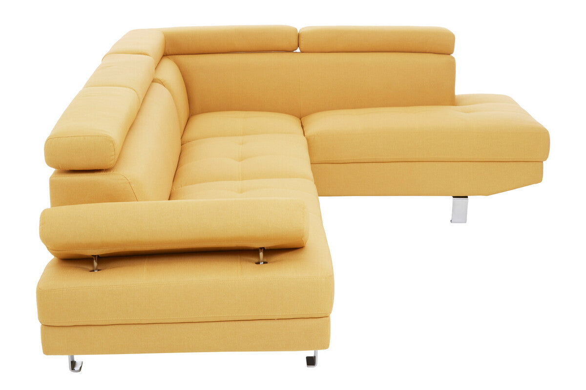 Orsina Hanover Ochre Linen Corner Sofa – Modern L-Shape Sectional
