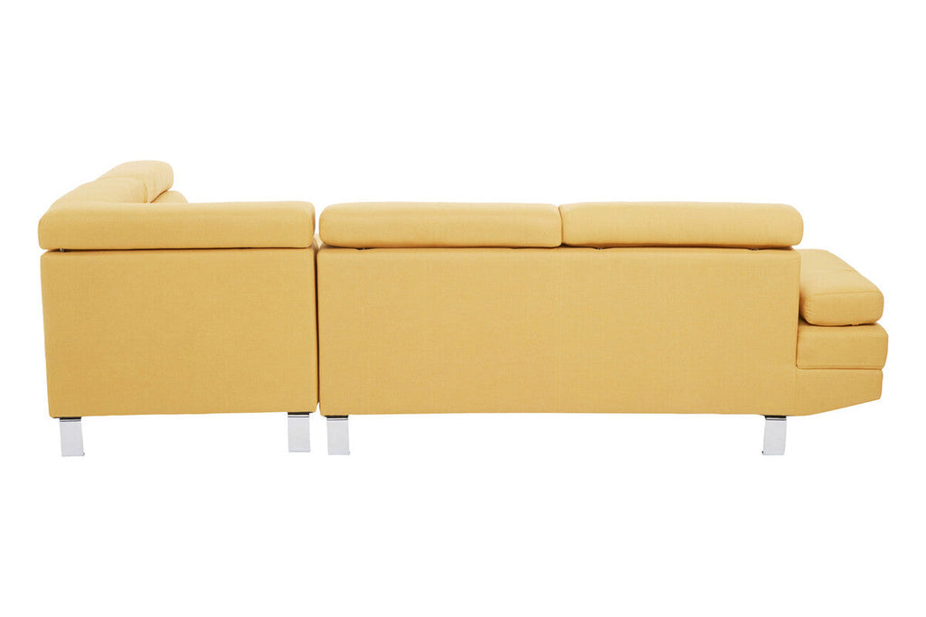 Orsina Hanover Ochre Linen Corner Sofa – Modern L-Shape Sectional