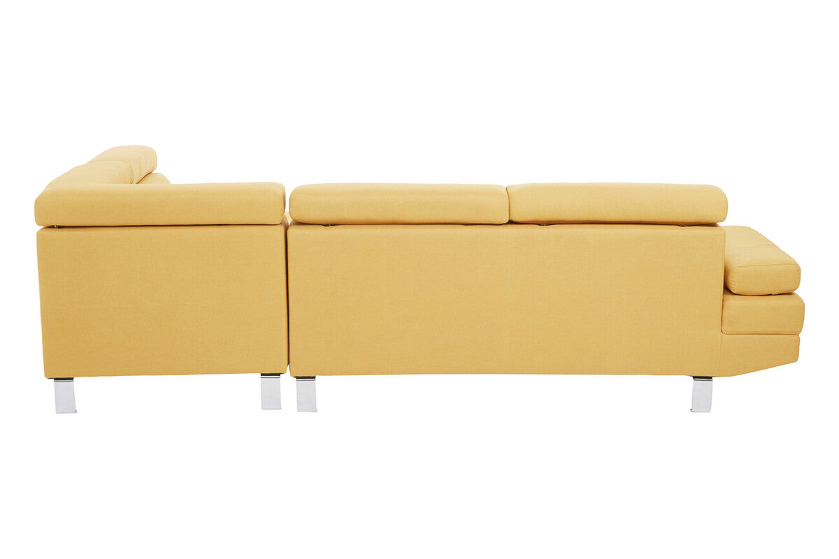 Orsina Hanover Ochre Linen Corner Sofa – Modern L-Shape Sectional