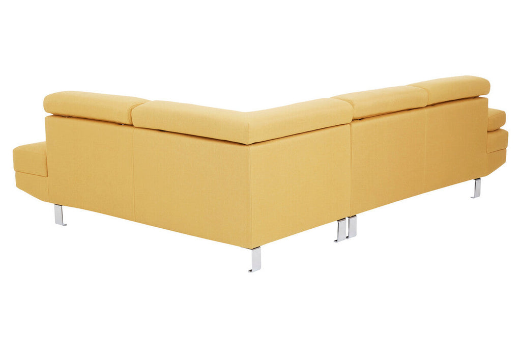 Orsina Hanover Ochre Linen Corner Sofa – Modern L-Shape Sectional
