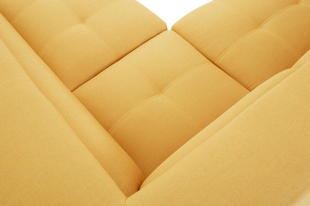 Orsina Hanover Ochre Linen Corner Sofa – Modern L-Shape Sectional