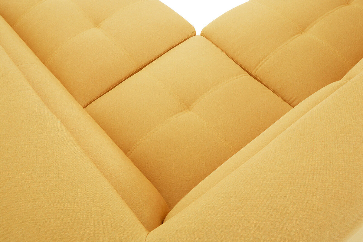 Orsina Hanover Ochre Linen Corner Sofa – Modern L-Shape Sectional