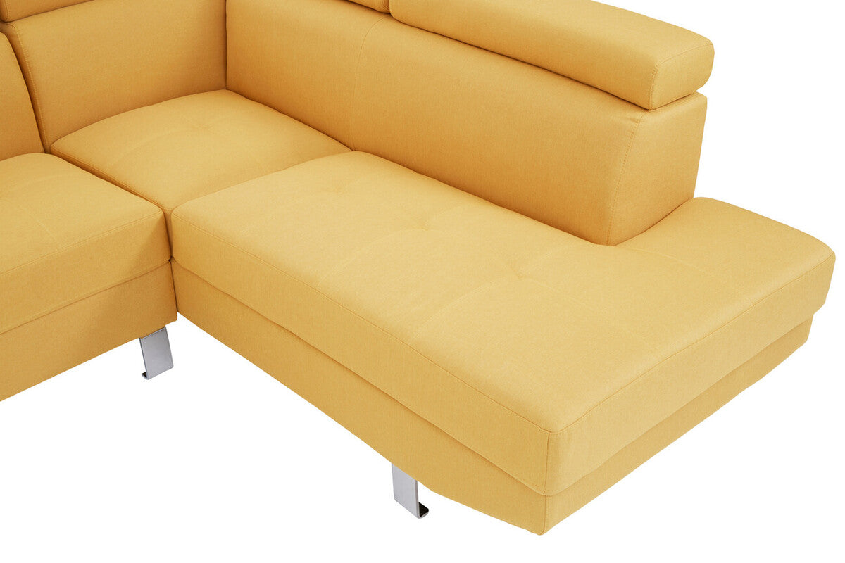 Orsina Hanover Ochre Linen Corner Sofa – Modern L-Shape Sectional